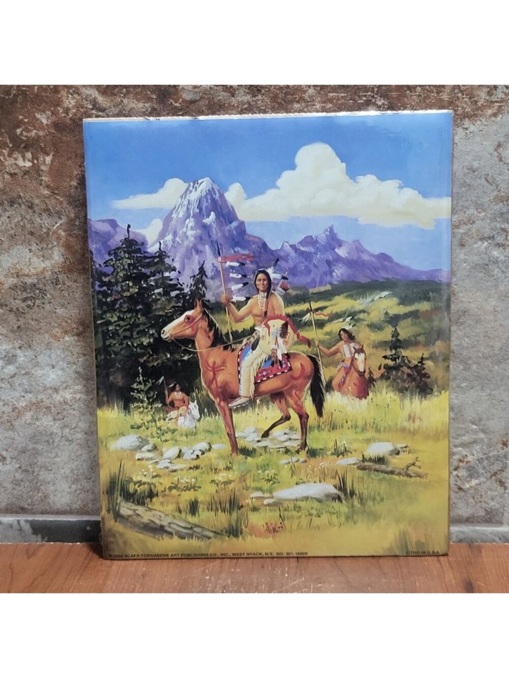 Vintage Unframed Western Landscape Scene Art Print 1994